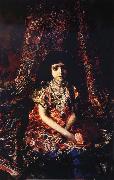 Mikhail Vrubel The Girl in front of Rug oil painting reproduction